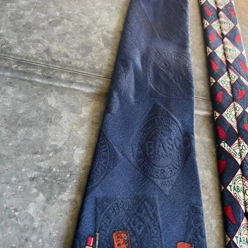 Vintage Tabasco Computer Keyboard Pepper Fest Festival Silk Tie 90s Hot Sauce